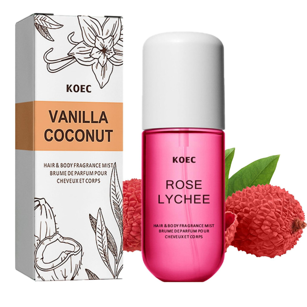 Light Vanilla Coconut Perfume For Women Longlasting Tropical Fragrance Hair And Body Mist Rose Lychee