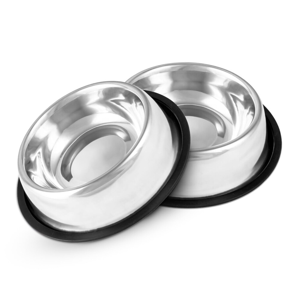 New Onesto Pack – 2 Small Non-Slip Stainless Steel Pet Bowl – Rust-Resistant With