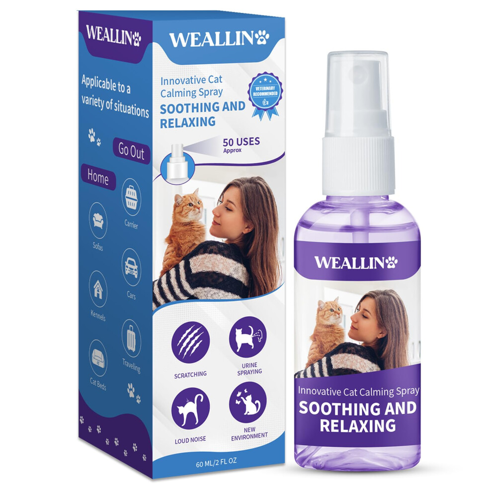 New Weallin Cat Calming Spray - Calming Pheromone Relieve Anxiety & Stress