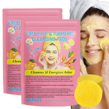 Turmeric Face Scrub Pads 80 Count Dual Action Natural Formula for Gentle Daily Exfoliation
