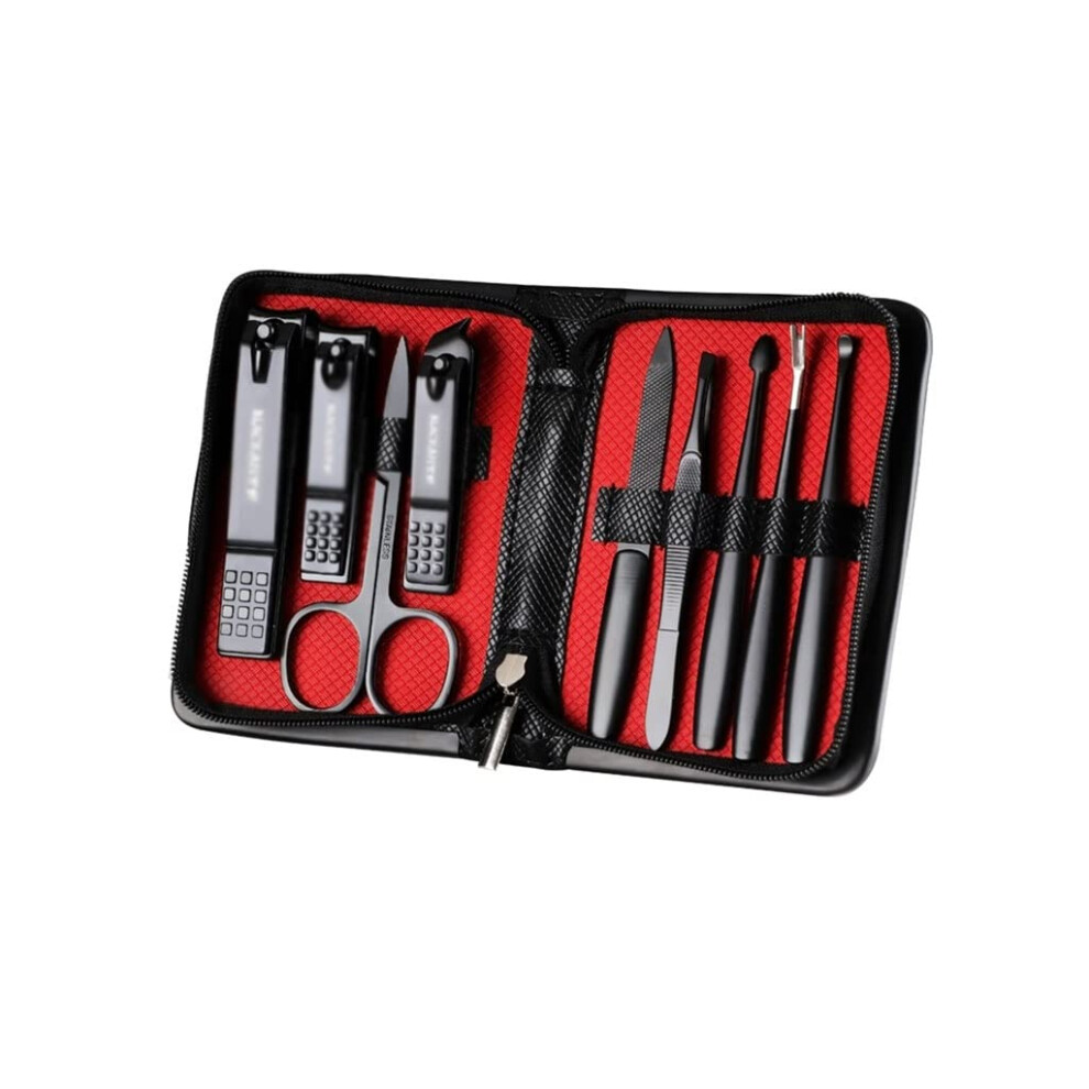 Manicure Set 9pcs Stainless Steel Nail Clippers with Sharp Precision Blades and Travel Case