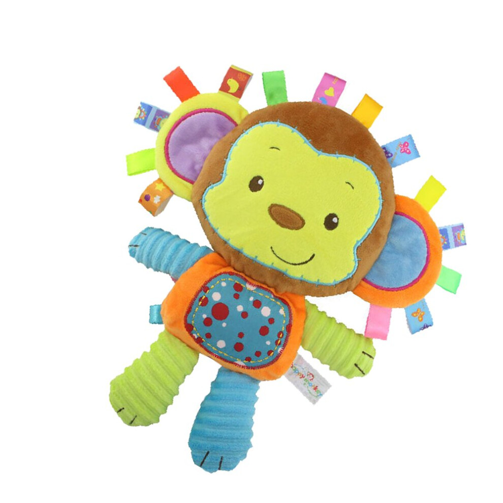 Monkey Baby Lovey Blanket Taggie Sensory Toy – Soft Plush Comfort Blanket for Newborns and Infants