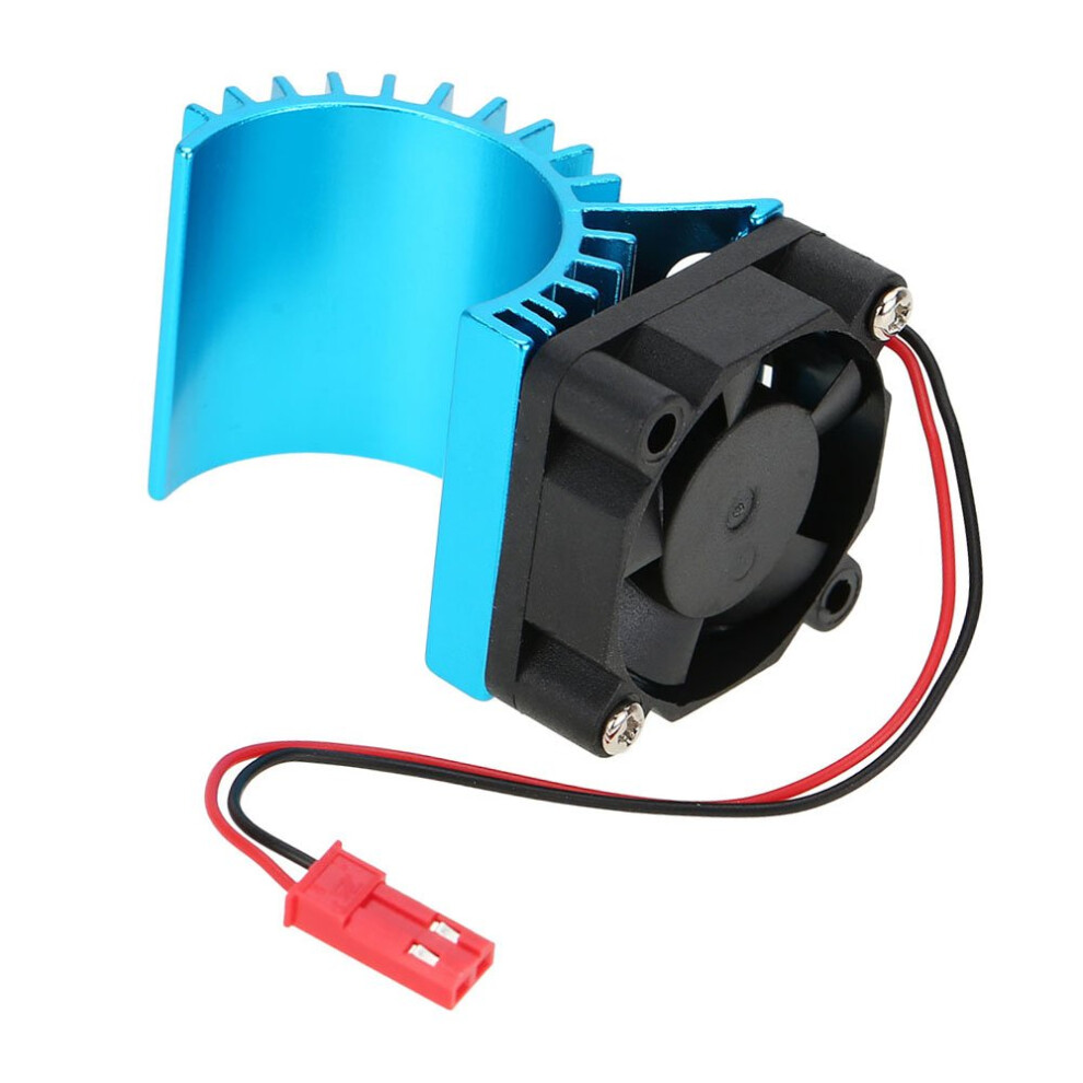 Rc Motor Heat Sink With Active Cooling Fan For 1/16 Hsp Rc Car 370 380 390 Motors, Durable Alloy Blue 9113335744288