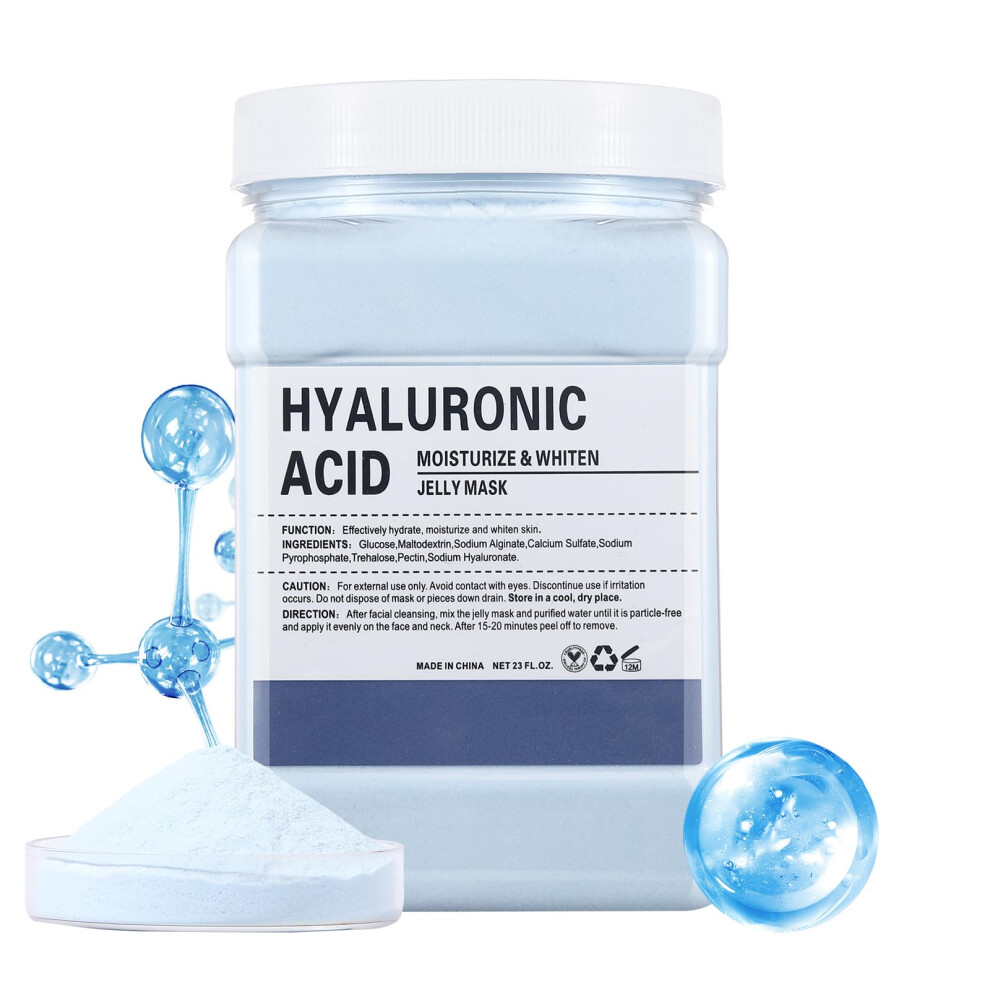 Jelly Face Mask Powder with Hyaluronic Acid for Deep Hydration, Cooling Comfort, Skin Smoothing, 23oz