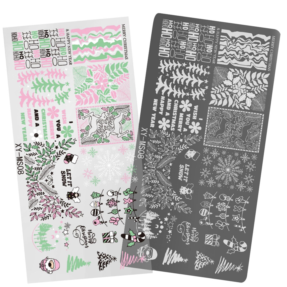 Christmas Nail Stamping Plates with Snowflake Stencils, Festive Winter Designs for Women