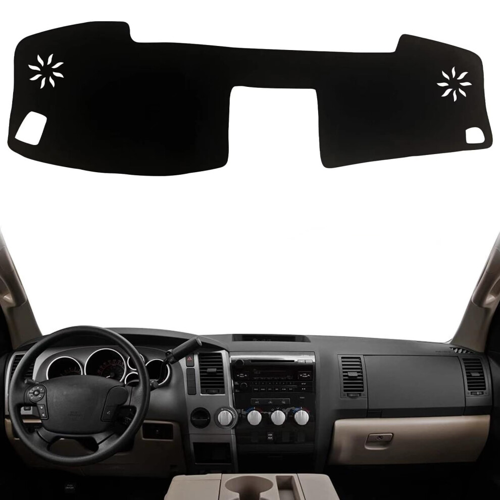 Dash Cover For Toyota Tundra 20082013 Suede Dashboard Mat Uv Protection Glare Reduction Black 9092120444551