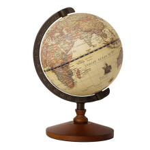 World Globe with Wooden Base Clear Map Detailing EyeFriendly Colors for Classroom Learning
