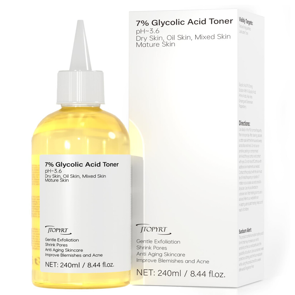 Glycolic Acid 7% Exfoliating Toner for Pore Minimizing and Gentle Skin Renewal 240ml