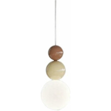 Modern Cream Gourd Shape Glass Pendant Light Adjustable Height Minimalist Single Head G9