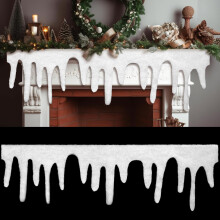 Icicle Christmas Snow Blanket 4 Pack Realistic Artificial Snow Mantel Cover for Holiday Village Decor