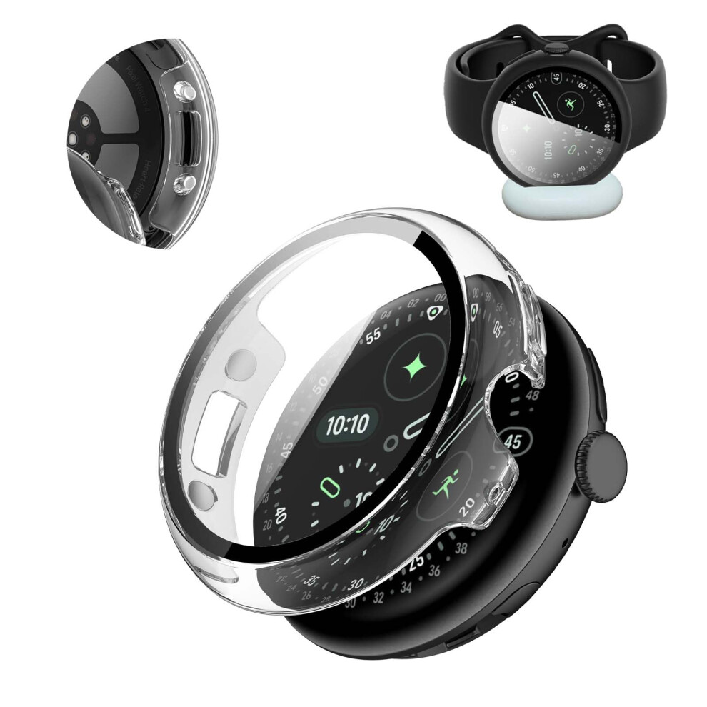 Case For Google Pixel Watch 4 45Mm With 9H Tempered Glass, Shockproof Scratchresistant Transparent Cover 9113335761841