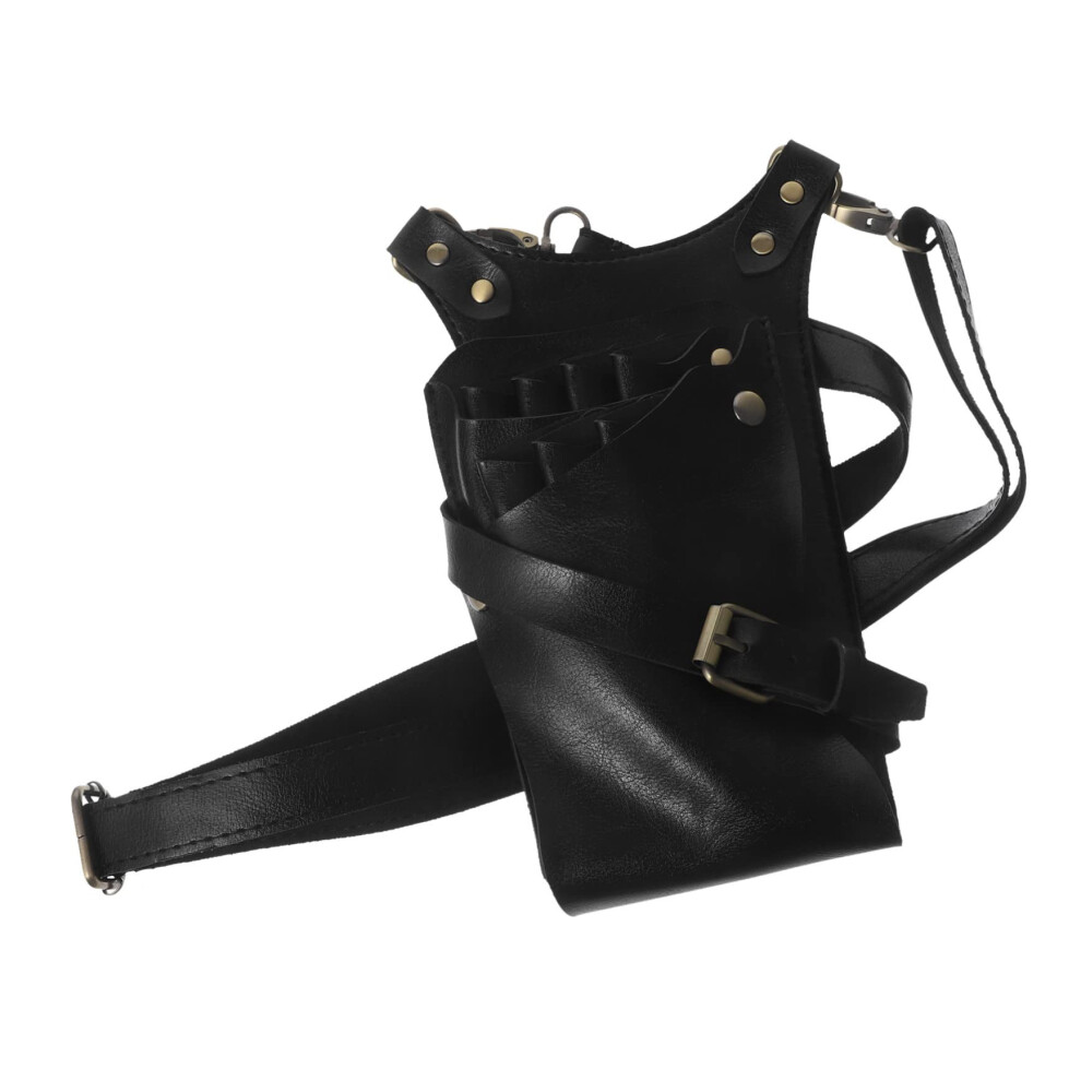 Hair Stylist Tool Belt PU Leather Waist Bag with Secure Scissor Storage and Large Capacity