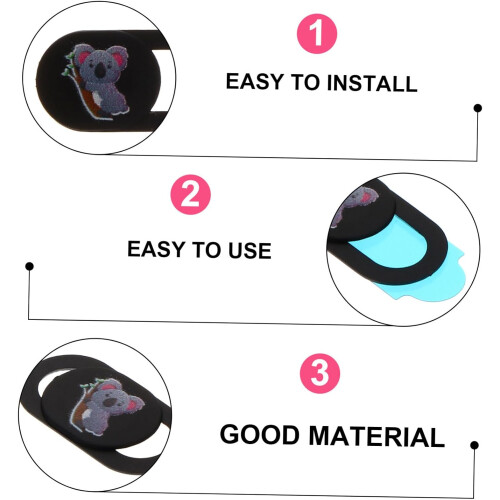 Koala Pattern Webcam Cover Slide 3 Pack for MacBook Laptop Tablet Camera Privacy Protection 1
