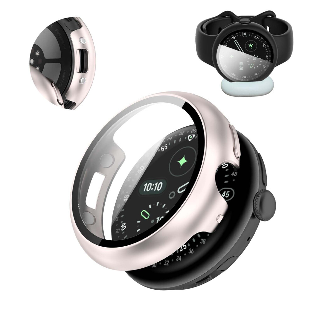 Case For Pixel Watch 4 41Mm With 9H Tempered Glass, Shockproof Scratchresistant Cover, Starlight 9070919021824