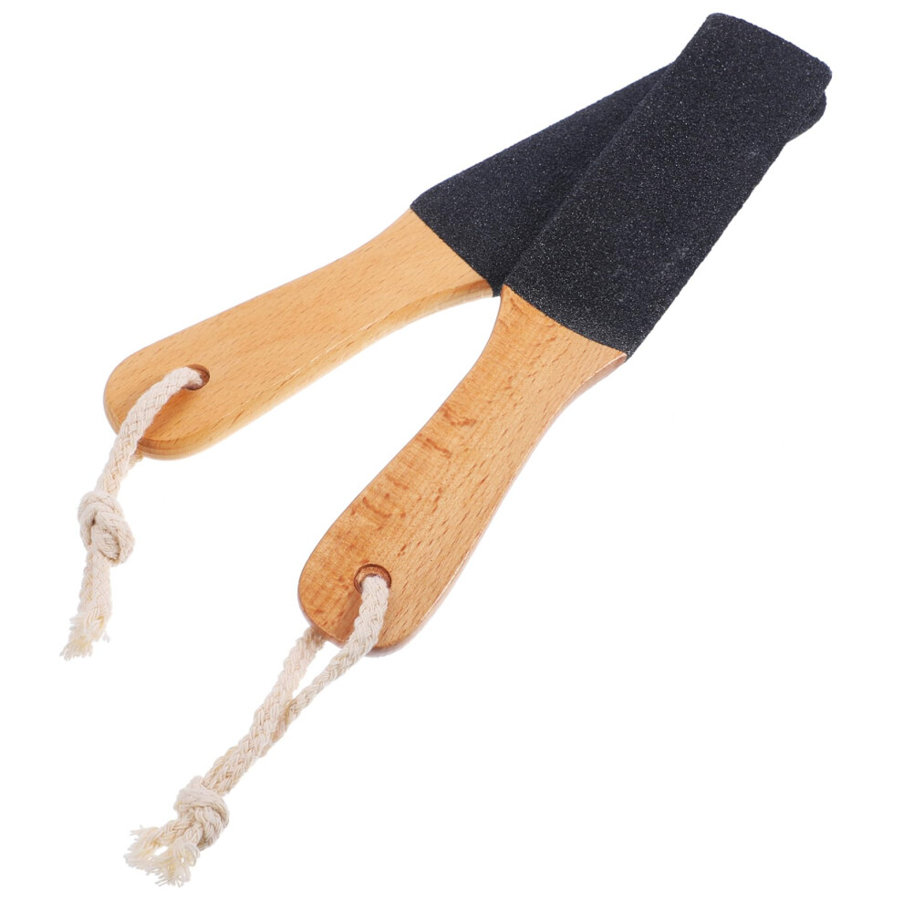 DoubleSided Foot Callus Remover with Wooden Handle, Professional Pedicure Foot File for Wet and Dry Use