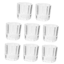 8pcs Glass Nail Art Liquid Cups Durable Crystal Brush Cleaning Holders for Professional Manicure