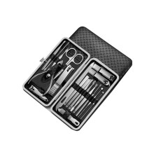 Nail Clippers Set 19pcs Carbon Steel Manicure Pedicure Kit with Travel Case for Precision Grooming