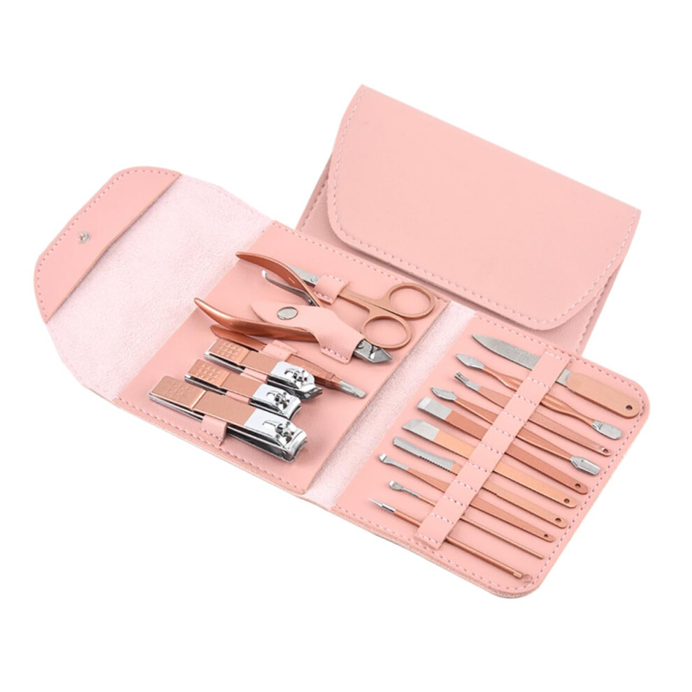 Nail Clippers Set 16pcs Manicure Pedicure Kit with Precision Cutting Tools for Travel and Home