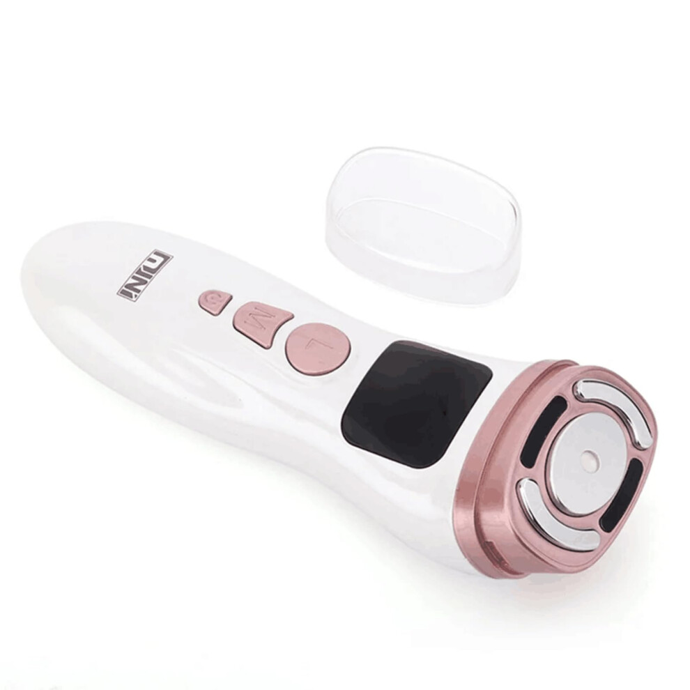 White Facial Skin Tightening Device With Wrinkle Reduction, Skin Lifting, Heat Therapy For Home Use (White)