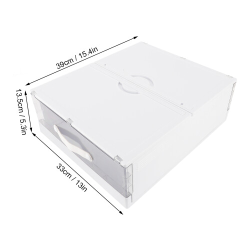 Foldable Transparent Under Bed Storage Box 40.99oz Clothes Organizer White 1