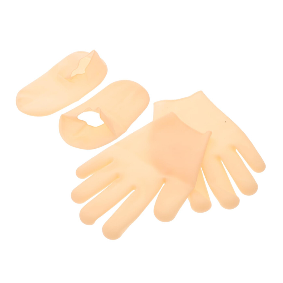 Moisturizing Gloves and Socks Set with Silicone Spa Gel for Deep Hydration and Overnight Moisture Lock