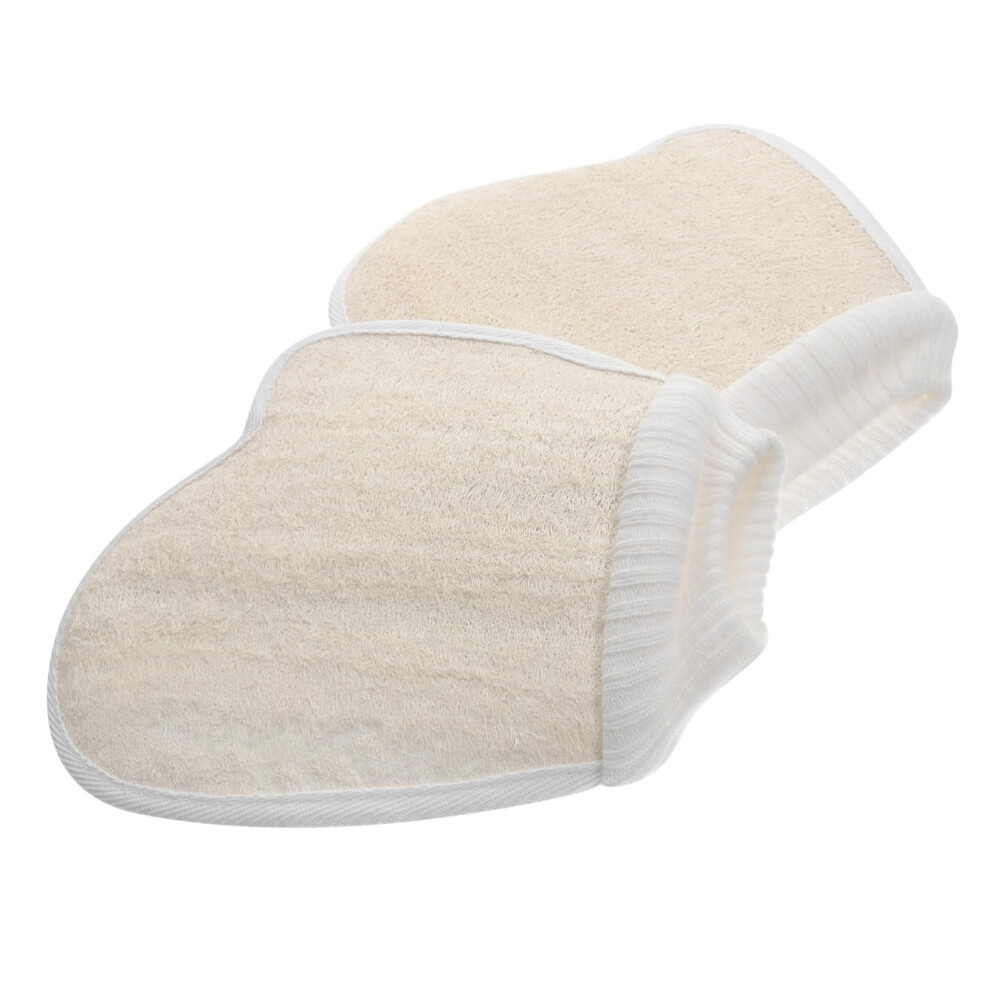 Exfoliating Bath Gloves 2 Pack Natural Loofah for Gentle Skin Scrub and Smooth Body Care