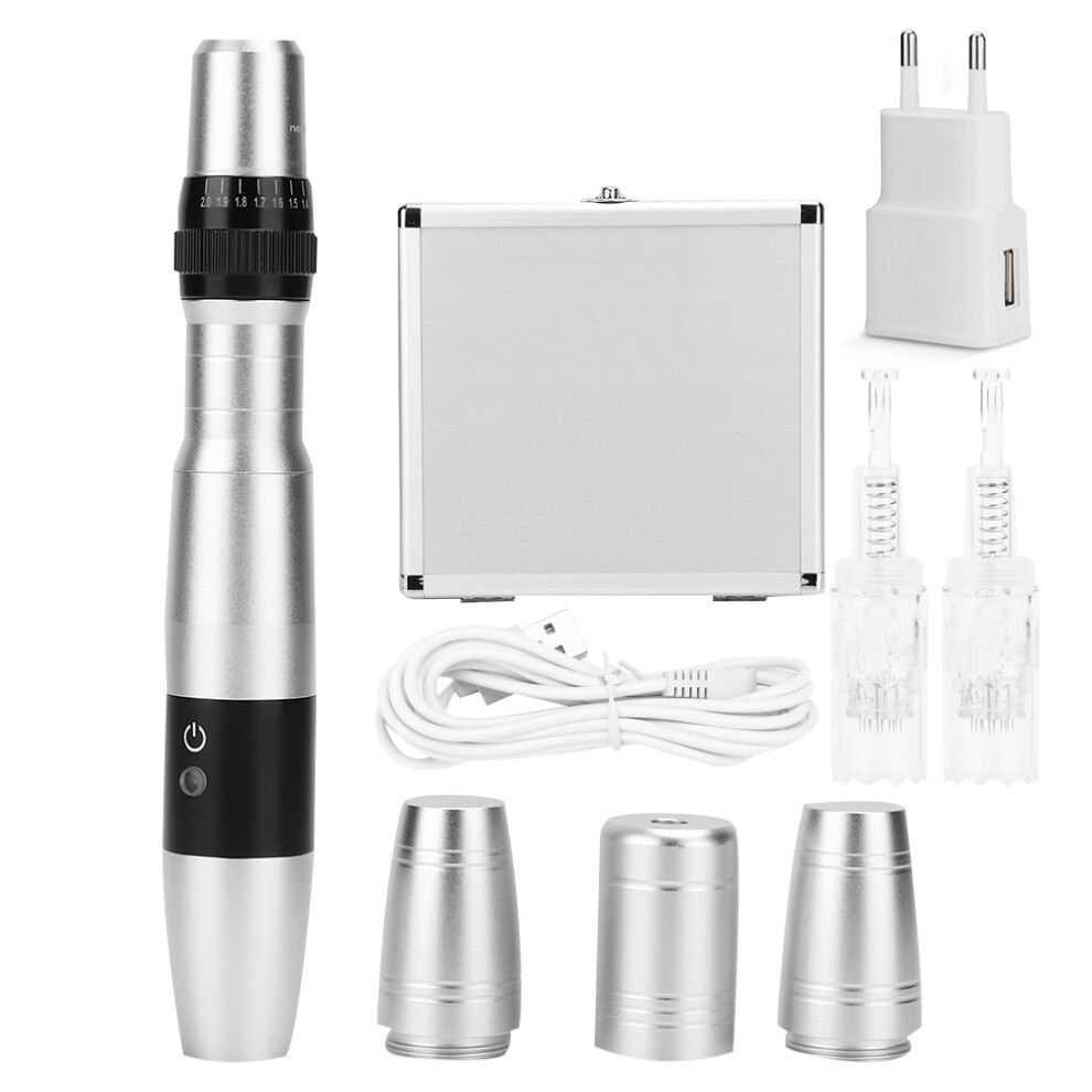 MicroPigmentation Machine With Low Noise Operation, Permanent Makeup Tool For Eyeliner Lips, Adjustable Needle Depth Cartridge Compatible Tattoo Pen