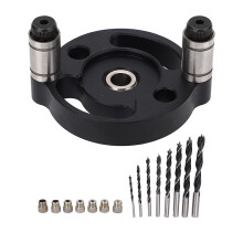 Wear Resistant Self Centering Doweling Jig Aluminum Alloy High Hardness Durable Material Woodworking Hole Puncher Locator Oxidized Finish