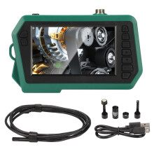 Endoscopio a schermo diviso con batteria ricaricabile, endoscopio HD con cavo staccabile e luci LED per ispezioni industriali, automobilistiche e