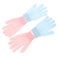 DualSided Exfoliating Shower Gloves for Gentle Skin Care and Dead Skin Removal Blue Pink