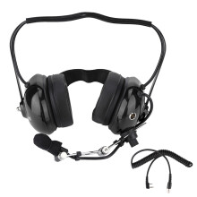Industrial Grade Two Way Radio Headset With Volume Control And Kevlar Reinforced Cable For Reliable Performance