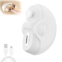 Electric Nail Clippers with Safety Guard and Scrap Storage, Automatic Nail Trimmer for Seniors Kids White