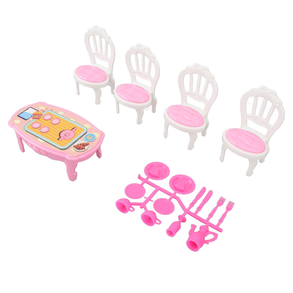 Sturdy Construction Dollhouse Dining Set Non Toxic Material With Miniature Design And Imagination Exploration Perfect For Pretend Play