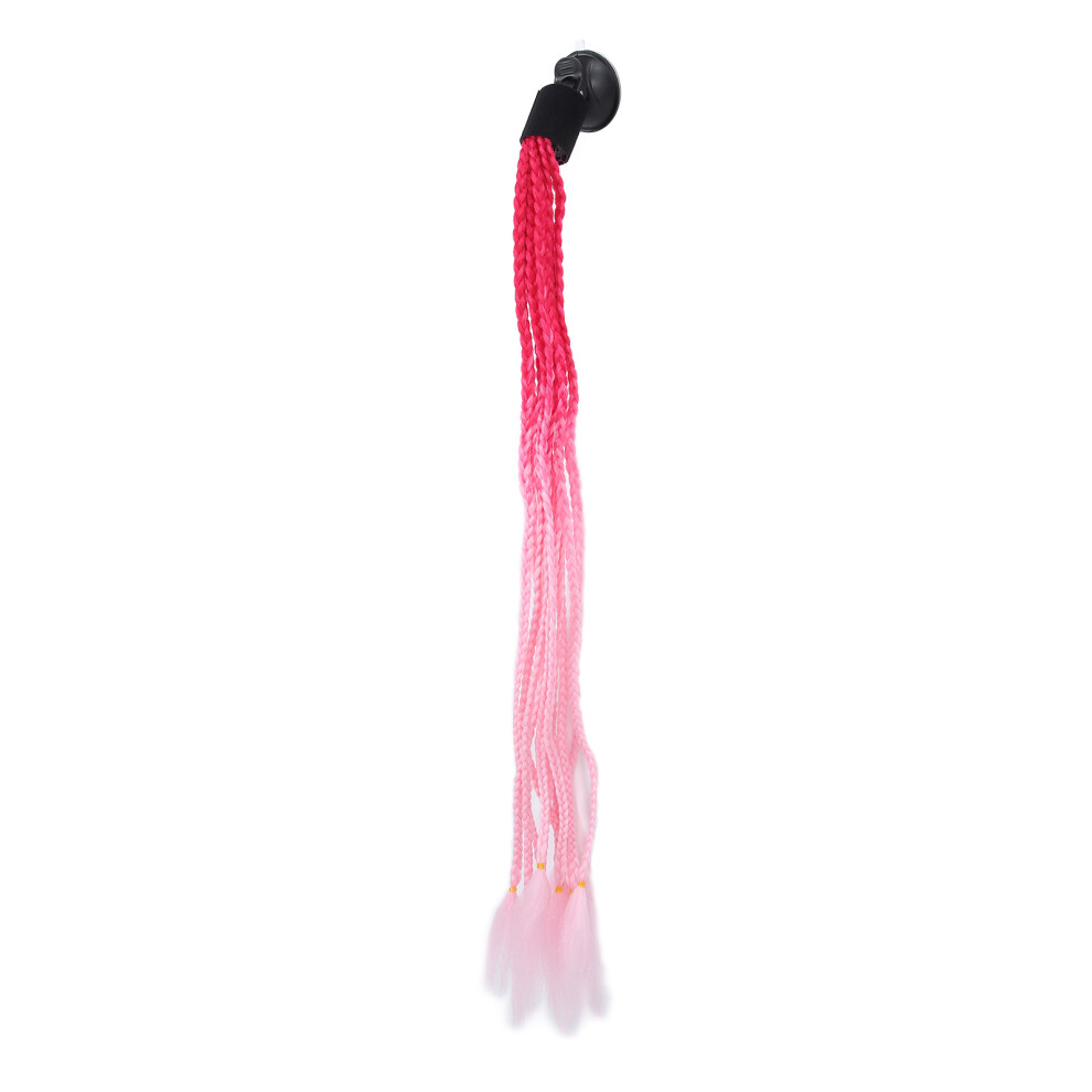 Reusuable Design Helmet Pigtail Braids Easy Stick On Suction Cup Motorcycle Helmet Decor Gradient Ramp Ponytail Stylish Color (NOT Included Helmet)