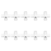 Slagfaste PVC-fittings 6-vejs krydsforbindelser 90 graders vinkel til teltforbindelse, drivhusskurstøttestruktur