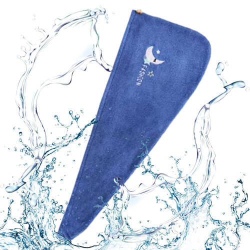 Microfiber Hair Towel Wrap Quick Drying Bamboo Blend with Secure Button Strap for Heat Damage Reduction 2