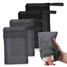 Soap Saver Bag 4pcs Soft Exfoliating Mesh Pouch with Hanging Rope for Bar Soap Shower and Bath