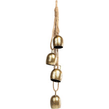 Christmas Bells Rustic Antique Finish with Clear Chime for Tree and Holiday Hanging Decor