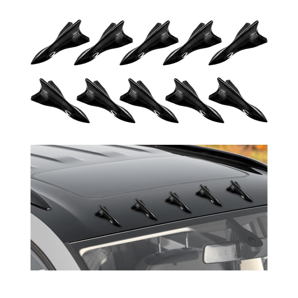 Car Roof Spoiler Shark Fin Diffuser Kit, Universal Adhesive Roof Wing For Aerodynamic Noise Reduction 9455672948586