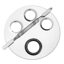 Stainless Steel Makeup and Nail Art Mixing Palette with Spatula, Easy Clean Multipurpose Tool Set