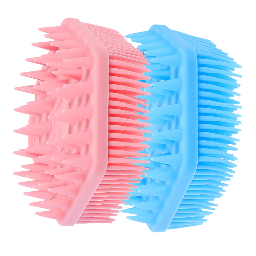 2pcs Silicone Body Scrubber Brush with DualSided Scalp Massager for Shower Exfoliation