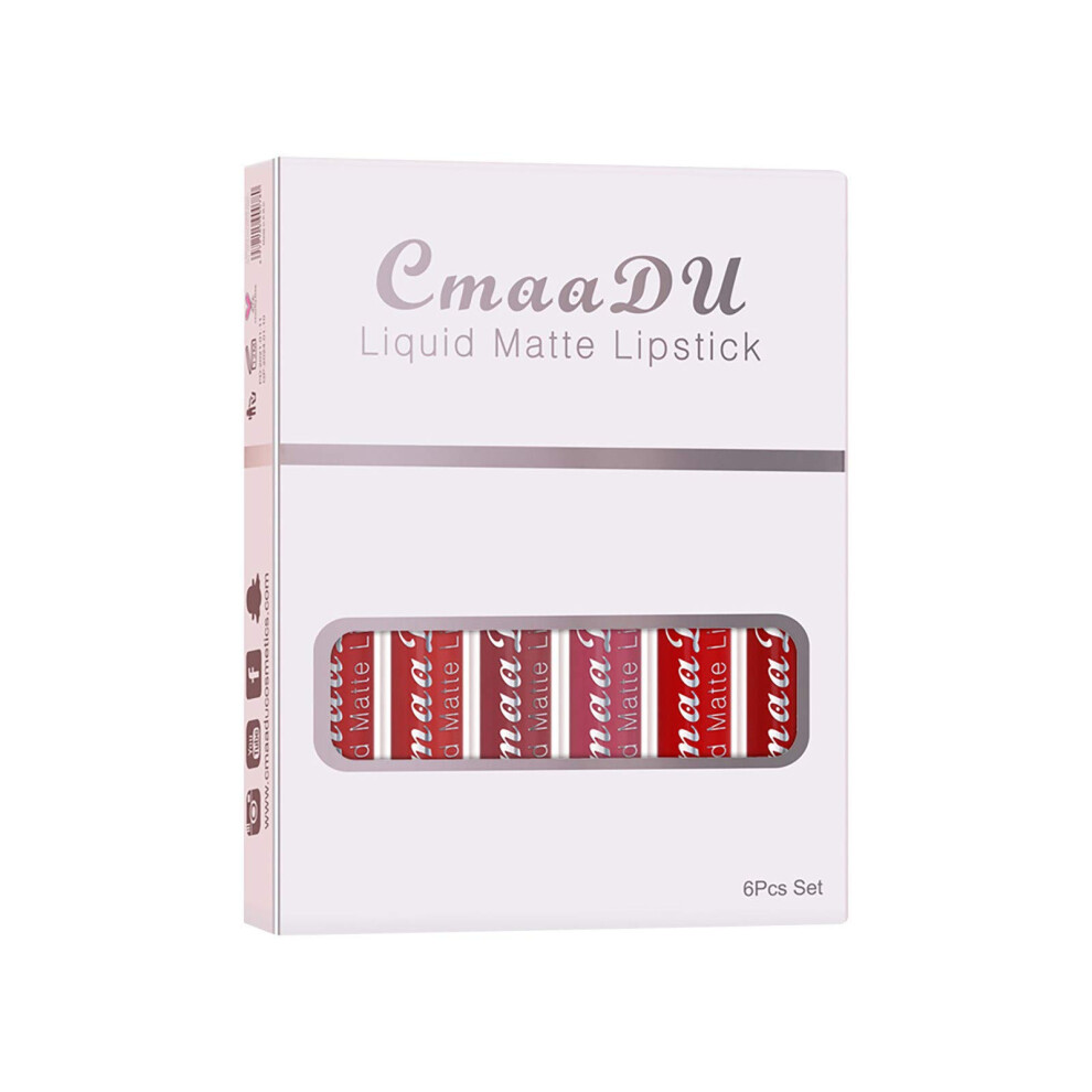6 Pcs Waterproof Matte Liquid Lipstick Set Nude and Dark Shades Long Lasting Nontransfer Finish