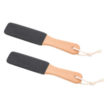 SOESFOUFU 2pcs Wooden Handle Foot Callus Remover DualSided Foot File for Dead Skin Removal
