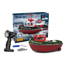 RC Boat, 1:72 Scale 2.4Ghz RC Electric Tugboat Model with Automatic Reset (RTR)