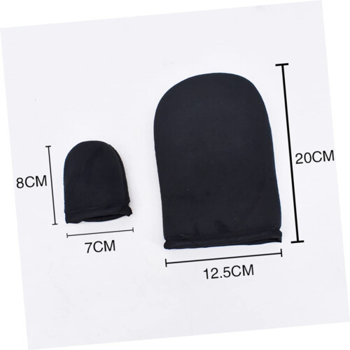 Self Tanning Mitt Set with Back Applicator, Reusable Flocking Gloves for Even Coverage, Black 2