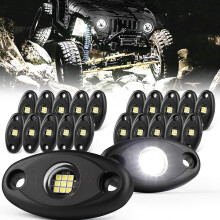 20 PCS White LED Rock Lights Kit for Trucks ATV SUV UTV Sedans Trailer Waterproof Underglow