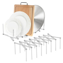 Pots and Pans Organizer Adjustable Kitchen Cabinet Rack with 7 Slots for Pan and Lid Storage