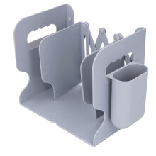 Soporte para libros extensible PP 17.35oz gris con porta bolígrafos