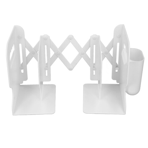 Porta-libros extensible 492.00 g ajustable blanco PP