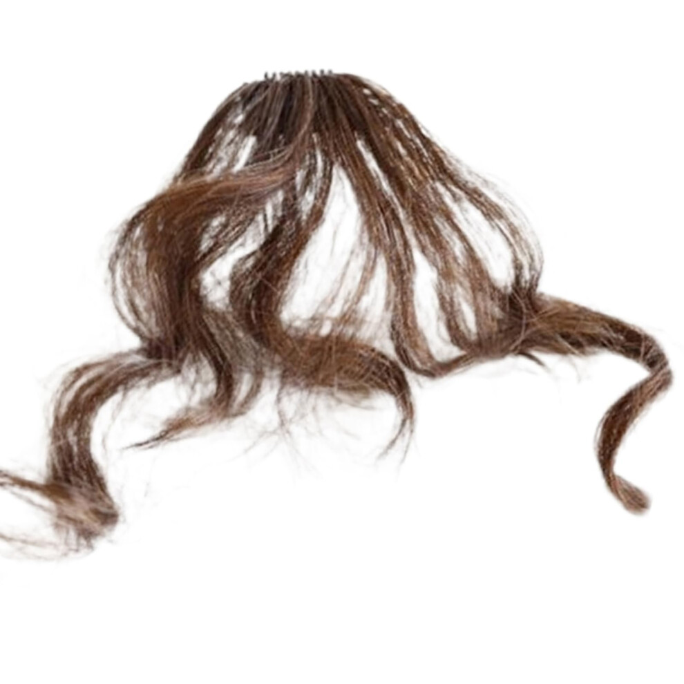 Unisex White Curly Bangs Hair Topper For Women With Clipin Design, Instant Volume And Hair Coverage